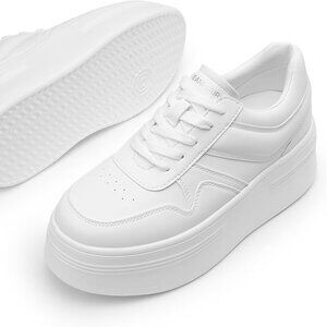 DREAM PAIRS Women Platform High Heel Fashion Sneakers Walking Lace Up Sz7